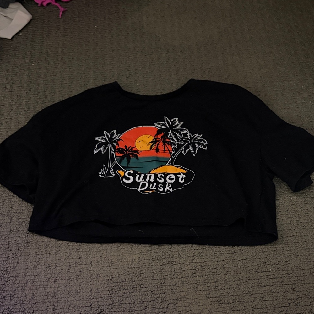 SHEIN Black Sunset Dusk Crop Top